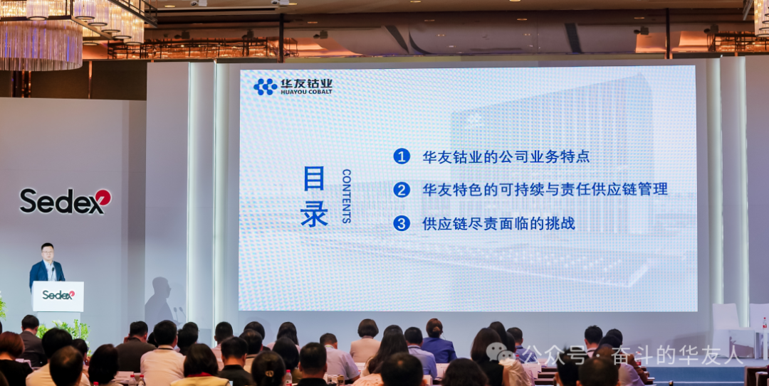 Collaborate and Link to the Future, Huayou Cobalt Shares Supply Chain Best Practices at Sedex 20th Anniversary Conference-News Releases-Huayou New Energy Technology (Quzhou) Co., Ltd.
